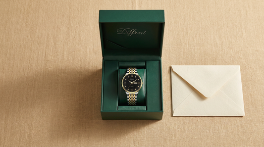 DIFFRNT Nassau watch in the green Premium DIFFRNT Box